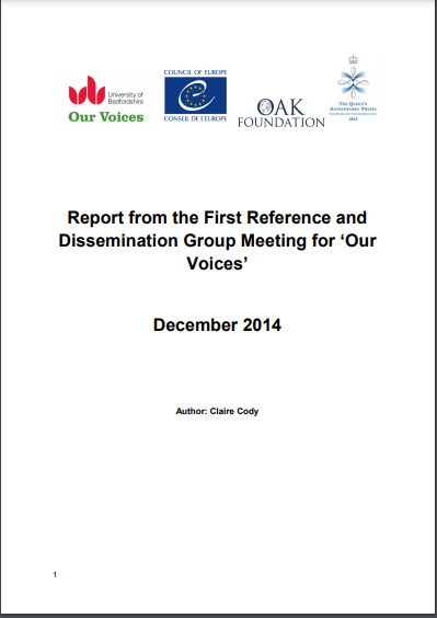 Report from the first meeting of the Reference and Dissemination Group for Our Voices