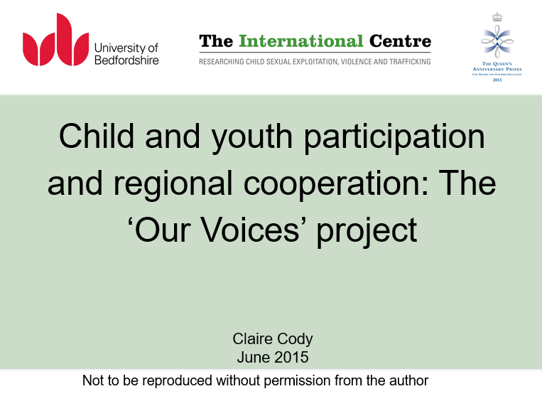 Child and youth participation and regional cooperation: The ‘Our Voices’ project